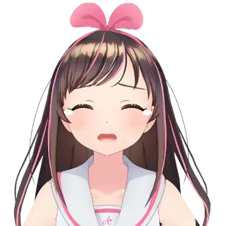 😢 Kizuna AI garota anime, chorando, triste, Kizuna AI, YouTuber virtual, Vtuber, kawaii, fofo whatsapp sticker