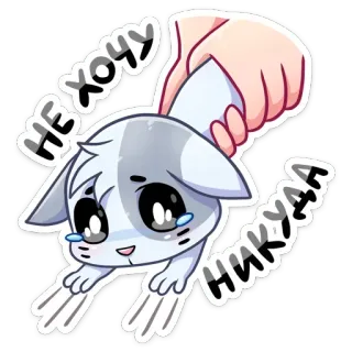 😭 НЕ ХОЧУ НИКУДА mignon, animal, chien, triste, dessin animé telegram sticker