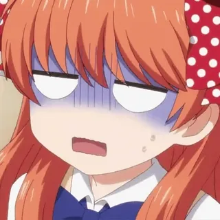 🖤 anime, karakter, perempuan, bingung, kesal, terkejut, kartun telegram sticker