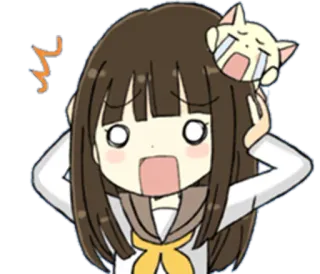 😱 anime, garota, gato, surpreso, emoção, fofo telegram sticker
