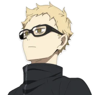 😐 Tsukishima Kei Haikyuu!! Аниме, Тсукишима, Волейбол, Очки, Блондин telegram sticker
