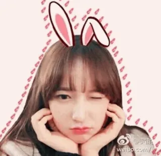 🌈 weibo.com/ bunny ears, girl, cute, wink telegram sticker