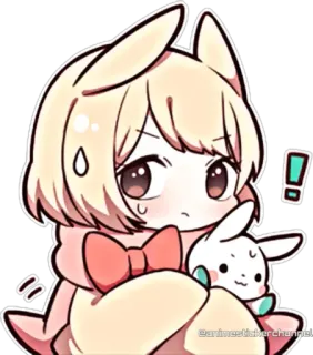 👀 Anime, Chibi, Hase, Süß, Kawaii, Manga telegram sticker