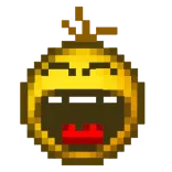 😄 emoji, laughing, pixel art, pixelated telegram sticker