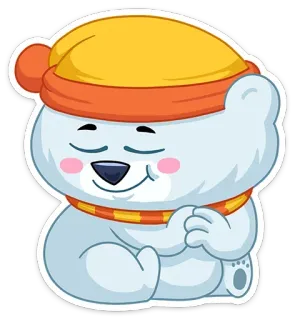 😀 ours, dessin animé, hiver, animal, mignon, autocollant telegram sticker