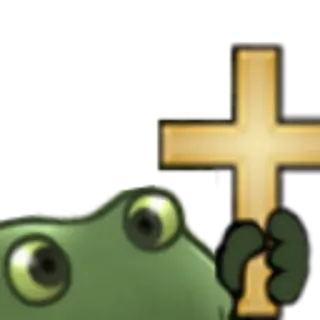 🙏 rana, cristianismo, cruz, religión, meme whatsapp sticker