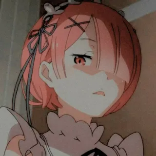 🍡 Ram Re:Zero − Starting Life in Another World Anime, Kartun, Rambut pink, Ram, Re:Zero, Imut whatsapp sticker