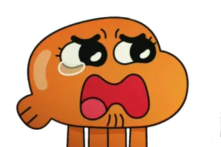 😢 Darwin Watterson The Amazing World of Gumball dessin animé, animé, pleurer, triste, poisson, Darwin Watterson, Le Monde Incroyable de Gumball telegram sticker