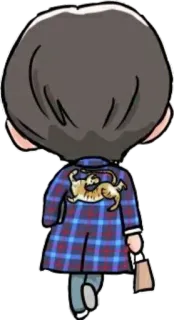 🙋 Kartun, Orang, Binatang, Berjalan, Mantel, Chibi telegram sticker