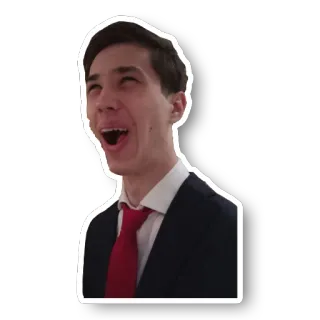 😆 man, pak, stropdas, lachen, portret, gezicht telegram sticker