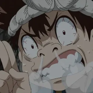 💈 Senku Ishigami Dr. Stone Anime, Manga, Überrascht, Schockiert, Wissenschaftler telegram sticker