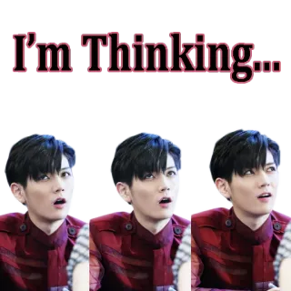 😶 I'm Thinking... berpikir, ekspresi, pose, potret whatsapp sticker