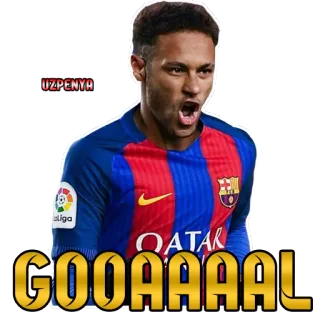 ⚽ Neymar GOOOAAAAL calcio, gol, calcio, celebrazione, sport, atleta telegram sticker