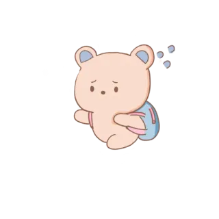 😰 bear, cartoon, cute, sticker, animal telegram sticker