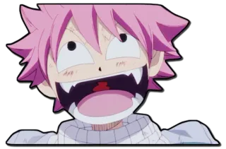 😂 Natsu Dragneel Fairy Tail anime, fairy tail, natsu dragneel, character, manga, happy telegram sticker