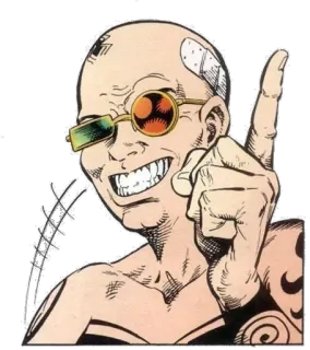 😀 comic book, character, bald, glasses, cartoon, illustration telegram sticker