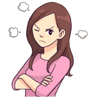 😡 brava, mulher, desenho animado, frustrada, chateada, irritada telegram sticker
