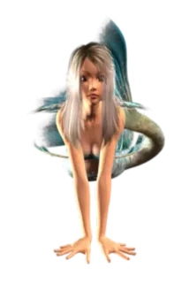 🙃 Meerjungfrau, Fantasy, Frau, Digitale Kunst, Kreatur, Mythisch, Mädchen telegram sticker
