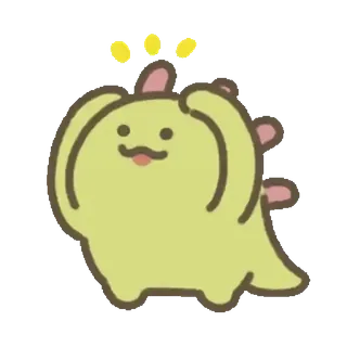 💚 милый, мультфильм, динозавр, животное, стикер telegram sticker
