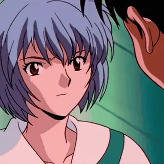 🌸 Rei Ayanami Neon Genesis Evangelion Anime, Rei Ayanami, Evangelion, Personaje, pelo azul telegram sticker