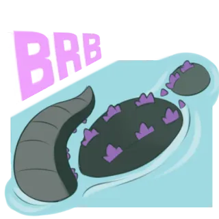 🛥 BRB tentacle, brb, purple, water, cartoon, back soon whatsapp sticker