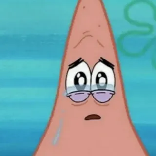 ✨ Patrick Star Spongebob Squarepants 뚱이, 스폰지밥, 만화, 슬픈, 우는, 밈 telegram sticker