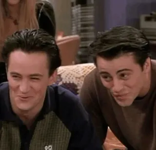 😄 Chandler Bing, Joey Tribbiani Friends przyjaciele, serial tv, sitcom, chandler, joey telegram sticker