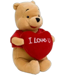 ❤️ Winnie the Pooh I Love U teddy bear, love, heart, stuffed animal, winnie the pooh, red, valentine's day telegram sticker
