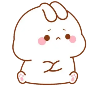 🍼 coelho, coelho, fofo, triste, desenho, animal, kawaii telegram sticker