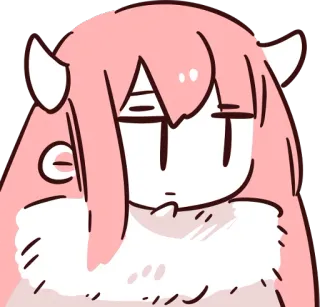 😑 Anime, Cartone animato, Rosa, Carino, Personaggio, Demone, Stupido whatsapp sticker