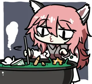 😗 Anime, Kochen, Catgirl, Zaubertrank, Illustration, Kawaii whatsapp sticker
