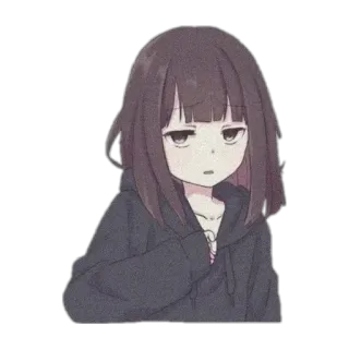 💖 Аниме, Девушка, Грустно, Милый, Манга telegram sticker