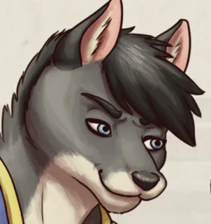 👀 Wolf, Furry, Anthropomorph, Cartoon, Tier, Charakter telegram sticker
