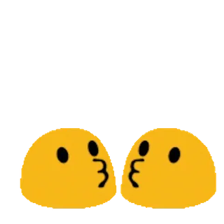🩷 Blob, Mignon, Baiser, Couple, Amour, Jaune, Dessin animé telegram sticker