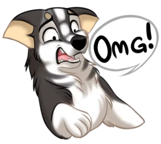 😳 Omg! filhote, cachorro, desenho, omg, surpresa, expressão, chocado telegram sticker