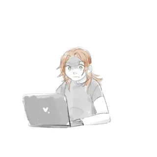 😰 máy tính, người, lo lắng, hình minh họa telegram sticker