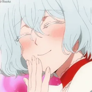 ☺️ anime, garota, sorrindo, fofa, desenho animado whatsapp sticker