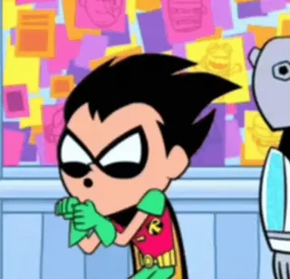 🔥 Robin Teen Titans Go! Cartoon, Superheld, Teen Titans, Robin, Zeichentrick telegram sticker