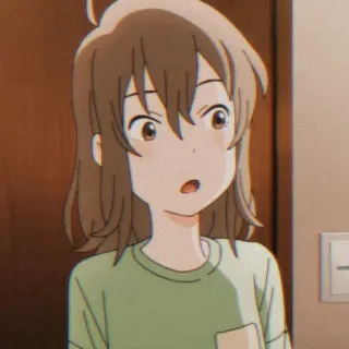 🎭 anime, garota, surpresa, desenho animado, cabelo castanho, fofa telegram sticker