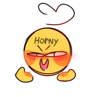 😏 Horny Emoji, Arrapato, Espressione, Divertente telegram sticker
