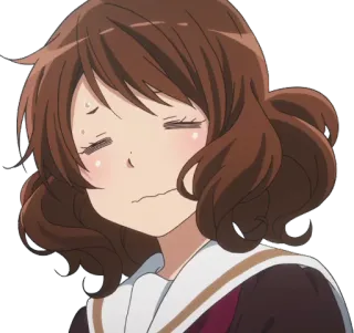 😕 Anime, Charakter, Ausdruck, Mädchen, Animiert telegram sticker