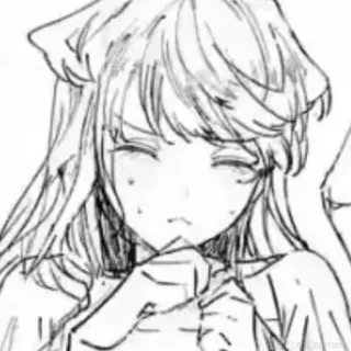 🥺 Anime, Dziewczyna, Kocie uszy, Szkic, Manga telegram sticker