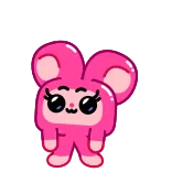 ๐ cartoon, pink, cute, character, mouse, animal telegram sticker