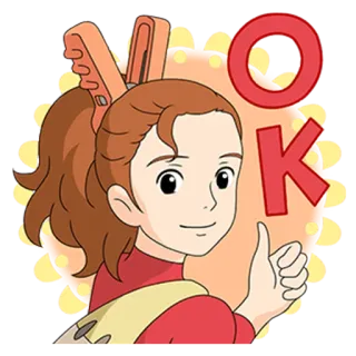 👍 OK OK, 좋아요, 긍정적, 만화, 여자 telegram sticker