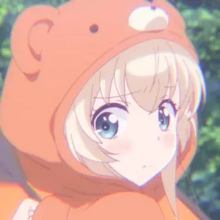 🐻 anime, cute, bear, girl, kawaii, cartoon whatsapp sticker