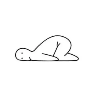 🦦 minimalist, drawing, outline, character, sad whatsapp sticker