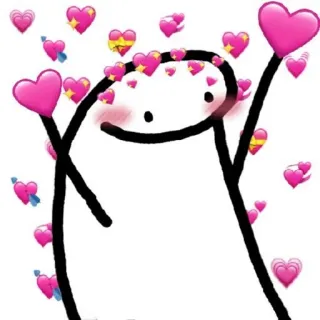 📈 amor, coração, boneco palito, fofo, kawaii telegram sticker