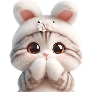 🤭 猫, 可爱, 小猫, 动物, 卡哇伊, 毛茸茸, 宠物, 家猫 telegram sticker