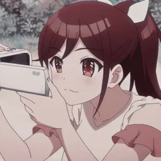 🎆 Аниме девушка, Камера, Портрет, На улице, Милая, Аниме telegram sticker