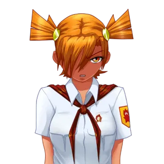 😠 Anime, Garota, Uniforme escolar, Brava/o, Estrela vermelha telegram sticker